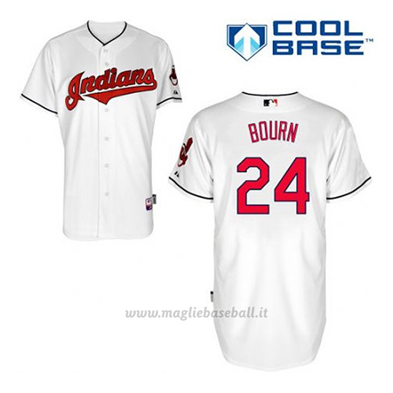 Maglia Baseball Uomo Cleveland Indians Michael Bourn 24 Bianco 1ªCool Base